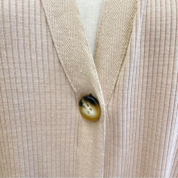 Zara tan ribbed button up sleeveless midi Lagenlook dress/duster size Medium - Picture 7 of 10